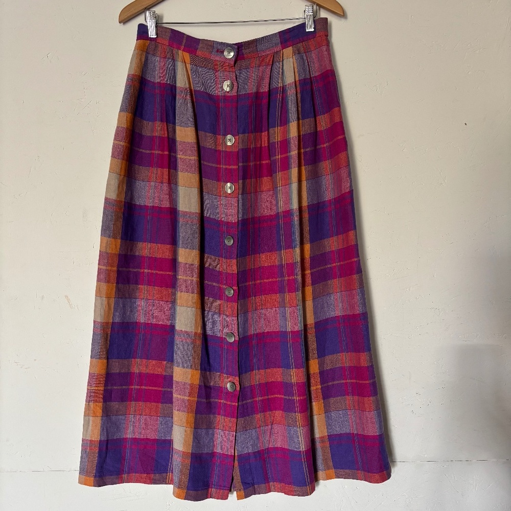 Pendleton Plaid Button-front Skirt